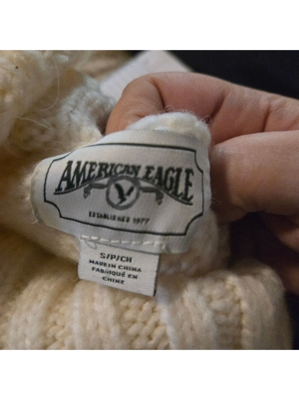 American Eagle Cream Oversized Turtleneck Sweater Small Cozy - Picture 7 of 12